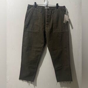 Mother Denim Men’s The Commando Jean in Army Green size 34